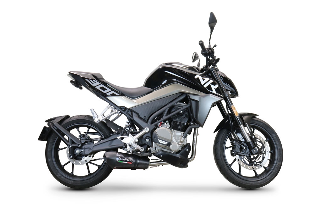 GPR exhaust compatible with  Cf Moto 300 NK 2022-2024, New Grand Prix Evo Poppy, Full system exhaust including removable db killer and catalyst, EPA-compliant 