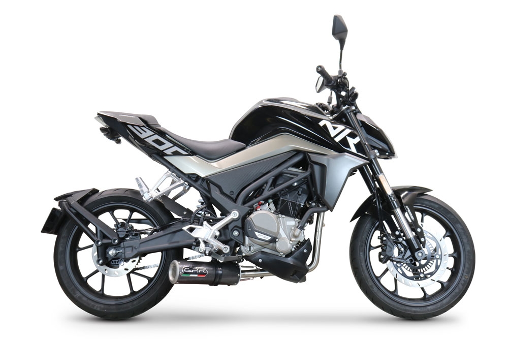 Pot echappement compatible avec Cf Moto 300 NK 2022-2024, M3 Poppy , Pot échappement complet, non légal pour les pays de l'UE, avec db killer amovible 