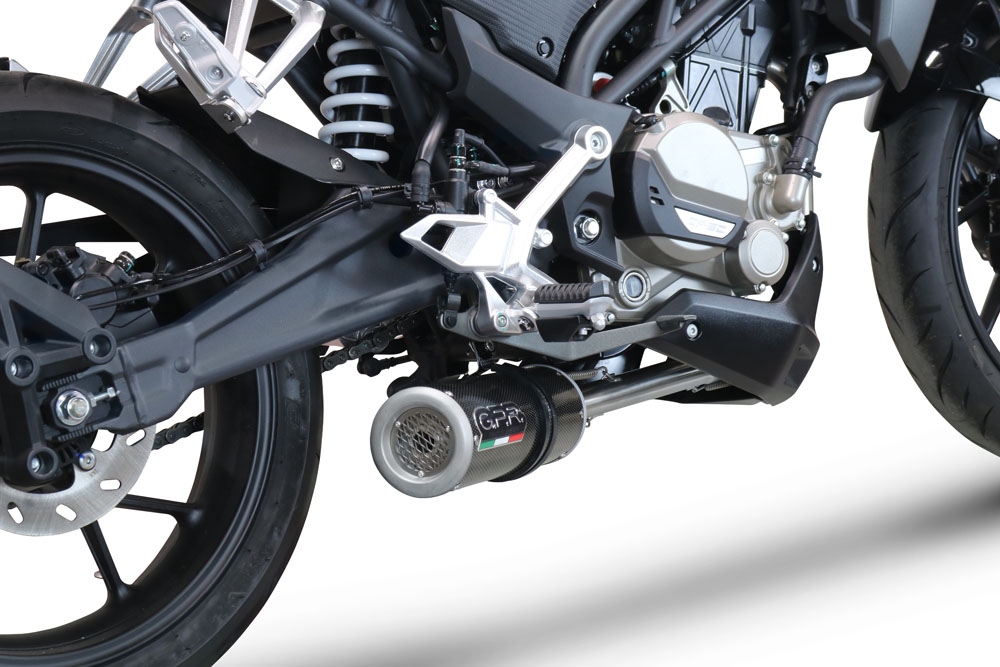 Pot echappement compatible avec Cf Moto 300 NK 2022-2024, M3 Poppy , Pot échappement complet, non légal pour les pays de l'UE, avec db killer amovible 