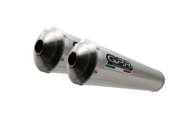 Pot echappement compatible avec Yamaha MT-01 2005-2011, Inox Tondo, Paire de pot d'échappement homologuées, livrées avec db killer amovible et raccords spécifiques 