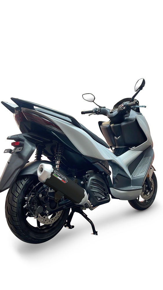 GPR exhaust compatible with  Zontes E 125 2023-2024, Pentascooter, Full system exhaust including removable db killer and catalyst, EPA-compliant 
