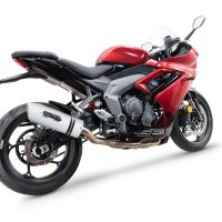 Pot echappement compatible avec Triumph Daytona 660 2023-2025, Albus Ceramic, Homologué et légal, système d'échappement complet, avec db killer amovible 