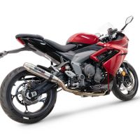 Pot echappement compatible avec Triumph Daytona 660 2023-2025, Deeptone Inox, Pot échappement complet, non légal pour les pays de l'UE, avec db killer amovible 