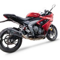 Pot echappement compatible avec Triumph Daytona 660 2023-2025, Furore Nero, Homologué et légal, système d'échappement complet, avec db killer amovible 