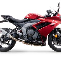 Pot echappement compatible avec Triumph Daytona 660 2023-2025, M3 Inox , Pot échappement complet, non légal pour les pays de l'UE, avec db killer amovible 