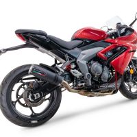 Pot echappement compatible avec Triumph Daytona 660 2023-2025, M3 Black Titanium, Pot échappement complet, non légal pour les pays de l'UE, avec db killer amovible 