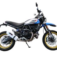 Pot echappement compatible avec Ducati Scrambler 800 Desert Sled -DS Fasthouse 2021-2024, Albus Ceramic, Pot Echappement homologué pour les marchés non européens 