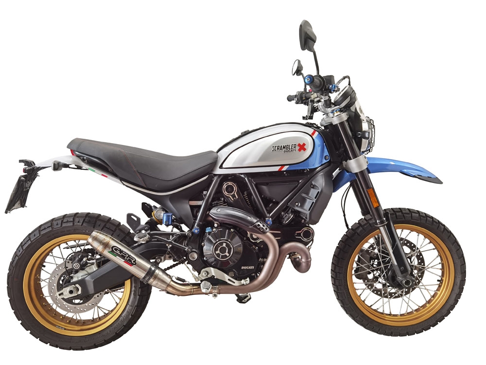GPR exhaust compatible with  Ducati Scrambler 803 2021-2023, Deeptone Inox, Slip-on exhaust including removable db killer, link pipe and catalyst,  EPA-compliant 