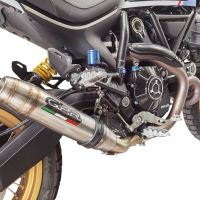 GPR exhaust compatible with  Ducati Scrambler 803 2021-2023, Deeptone Inox, Slip-on exhaust including removable db killer, link pipe and catalyst,  EPA-compliant 