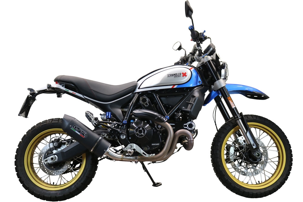 Pot echappement compatible avec Ducati Scrambler 800 Desert Sled -DS Fasthouse 2021-2024, Furore Nero, Pot Echappement homologué pour les marchés non européens 
