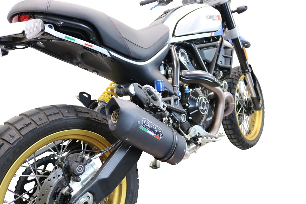 Pot echappement compatible avec Ducati Scrambler 800 Desert Sled -DS Fasthouse 2021-2024, Furore Nero, Pot Echappement homologué pour les marchés non européens 