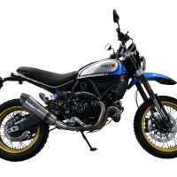 GPR exhaust compatible with  Ducati Scrambler 803 2021-2024, New Grand Prix Evo Titanium, Slip-on exhaust including link pipe and removable db killer 