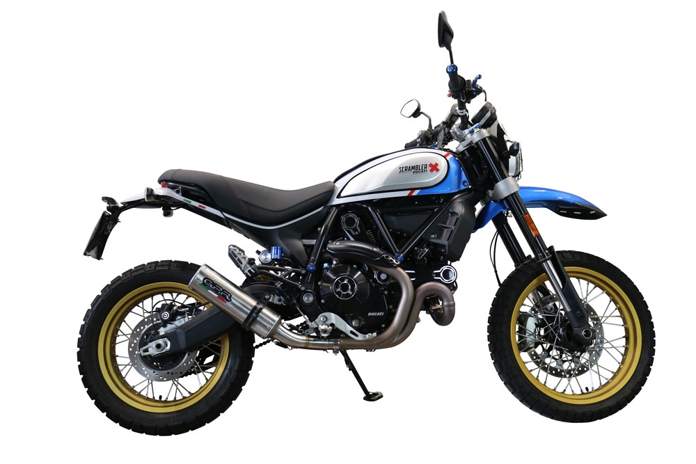 Pot echappement compatible avec Ducati Scrambler 800 Icon -Icon Dark 2021-2022, M3 Inox , Système complet homologué pour les marchés non européens 