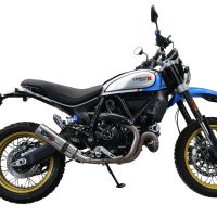 Pot echappement compatible avec Ducati Scrambler 800 Icon -Icon Dark 2021-2022, M3 Inox , Système complet homologué pour les marchés non européens 