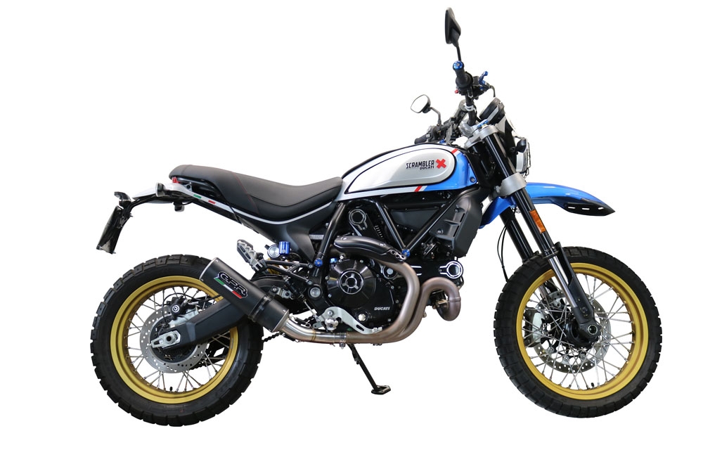 GPR exhaust compatible with  Ducati Scrambler 803 2021-2023, M3 Black Titanium, Slip-on exhaust including removable db killer, link pipe and catalyst,  EPA-compliant 