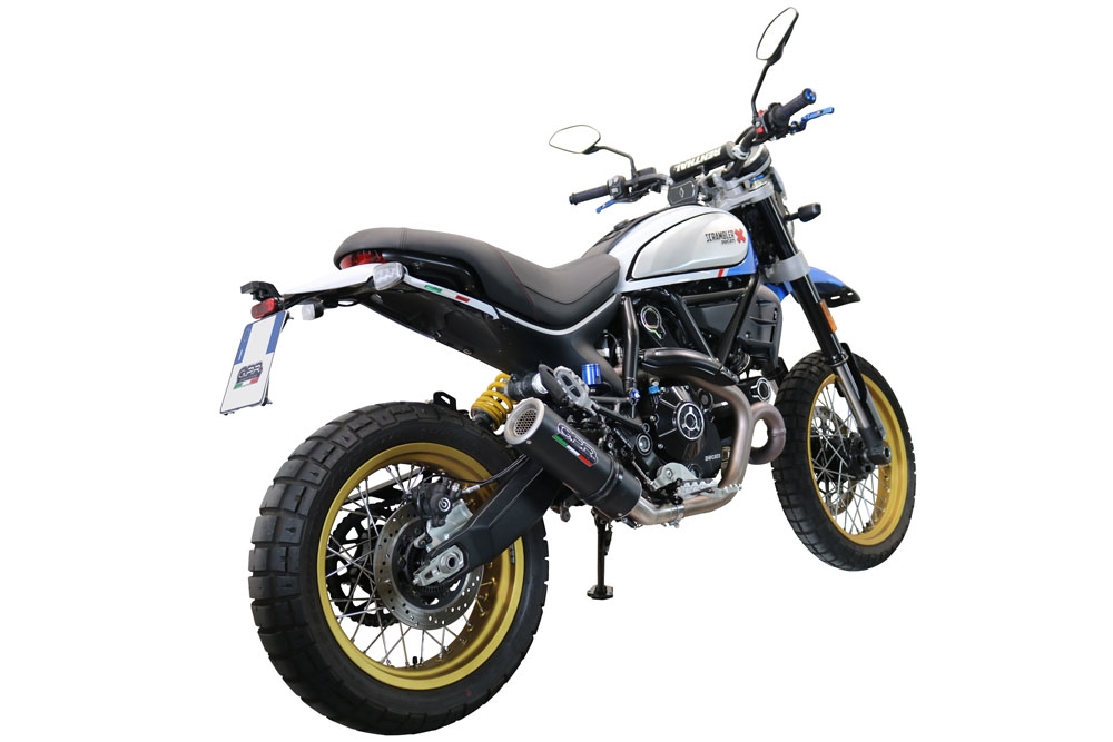 GPR exhaust compatible with  Ducati Scrambler 803 2021-2023, M3 Black Titanium, Slip-on exhaust including removable db killer, link pipe and catalyst,  EPA-compliant 