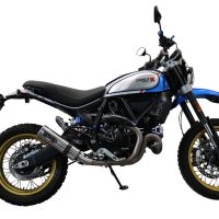 GPR exhaust compatible with  Ducati Scrambler 803 2021-2022, M3 Titanium Natural, Slip-on exhaust including removable db killer, link pipe and catalyst,  EPA-compliant 