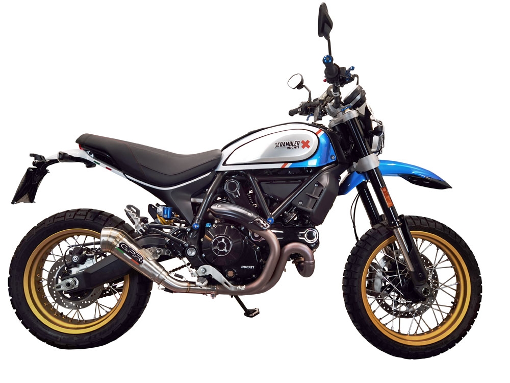 Pot echappement compatible avec Ducati Scrambler 800 Desert Sled -DS Fasthouse 2021-2024, Powercone Evo, Système complet homologué pour les marchés non européens 