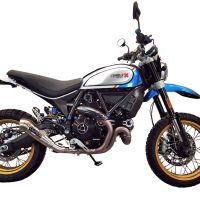 Pot echappement compatible avec Ducati Scrambler 800 Desert Sled -DS Fasthouse 2021-2024, Powercone Evo, Système complet homologué pour les marchés non européens 