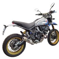 Pot echappement compatible avec Ducati Scrambler 800 Desert Sled -DS Fasthouse 2021-2024, Powercone Evo, Système complet homologué pour les marchés non européens 