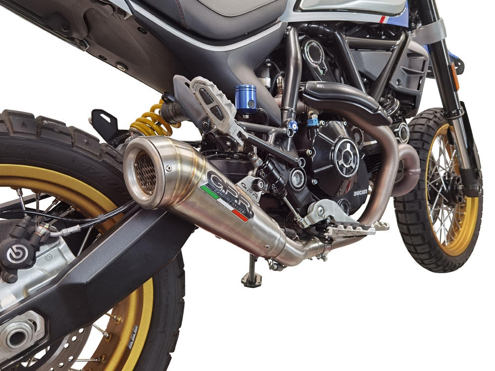 Pot echappement compatible avec Ducati Scrambler 800 Desert Sled -DS Fasthouse 2021-2024, Powercone Evo, Système complet homologué pour les marchés non européens 