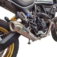 Pot echappement compatible avec Ducati Scrambler 800 Desert Sled -DS Fasthouse 2021-2024, Powercone Evo, Système complet homologué pour les marchés non européens 