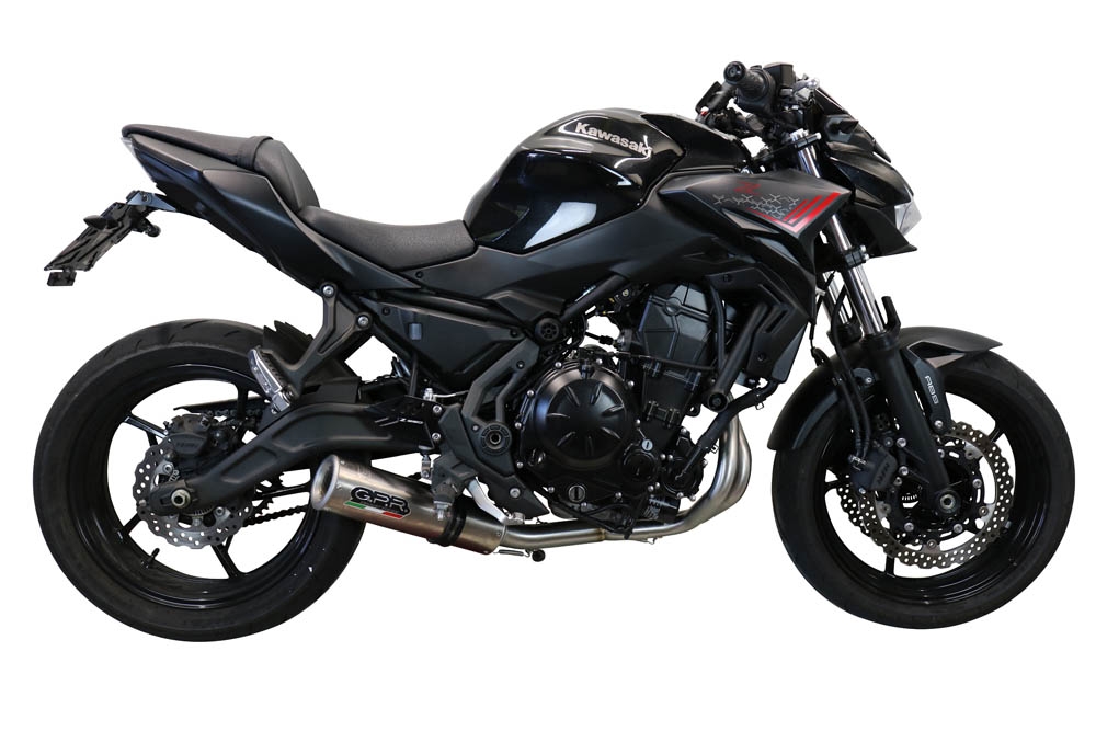 Pot echappement compatible avec Kawasaki Z 650 2017-2020, M3 Inox , Pot échappement complet, non légal pour les pays de l'UE, avec db killer amovible 