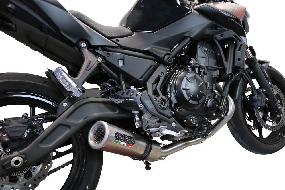 Pot echappement compatible avec Kawasaki Ninja 650 2023-2024, M3 Inox , Pot échappement complet, non légal pour les pays de l'UE, avec db killer amovible 