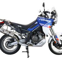 Pot echappement compatible avec Aprilia Tuareg 660 2021-2024, Satinox , Échappement légal, homologué,silencieux avec db killer amovible et tuyau de liaison spécifique 