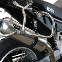 Pot echappement compatible avec Aprilia Tuareg 660 2021-2024, Satinox , Échappement légal, homologué,silencieux avec db killer amovible et tuyau de liaison spécifique 