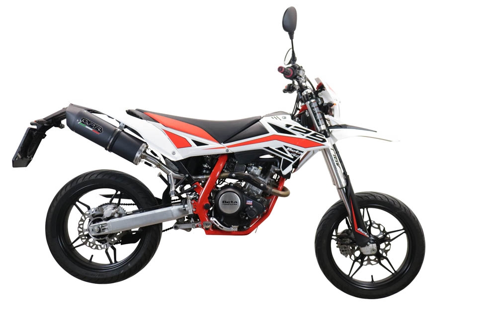 Pot echappement compatible avec Beta RR 125 4T Enduro 2019-2020, Furore Evo4 Nero, Pot Echappement homologué pour les marchés non européens 