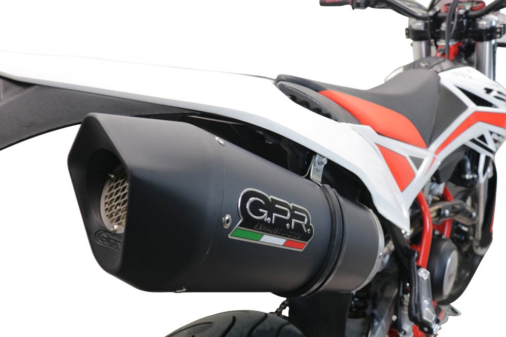 Pot echappement compatible avec Beta RR 125 4T Enduro 2019-2020, Furore Evo4 Nero, Pot Echappement homologué pour les marchés non européens 
