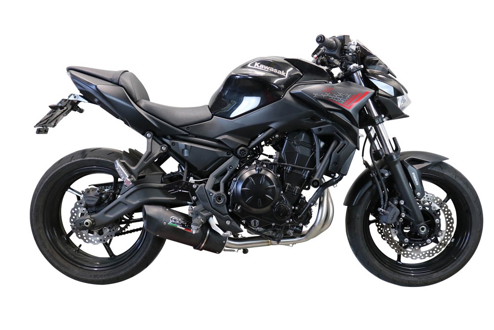 Pot echappement compatible avec Kawasaki Z 650 2017-2020, Furore Evo4 Nero, Pot échappement complet, non légal pour les pays de l'UE, avec db killer amovible 