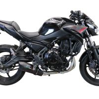 Pot echappement compatible avec Kawasaki Z 650 2017-2020, Furore Evo4 Nero, Pot échappement complet, non légal pour les pays de l'UE, avec db killer amovible 