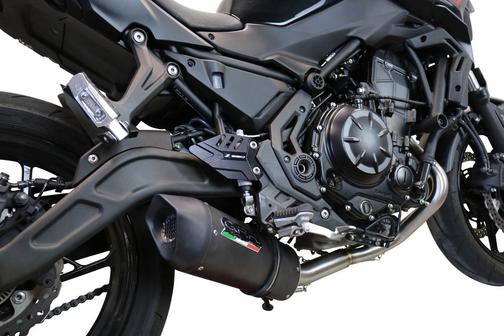 Pot echappement compatible avec Kawasaki Z 650 2017-2020, Furore Evo4 Nero, Pot échappement complet, non légal pour les pays de l'UE, avec db killer amovible 