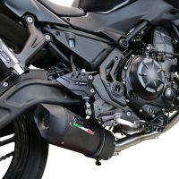 Pot echappement compatible avec Kawasaki Z 650 2017-2020, Furore Evo4 Nero, Pot échappement complet, non légal pour les pays de l'UE, avec db killer amovible 