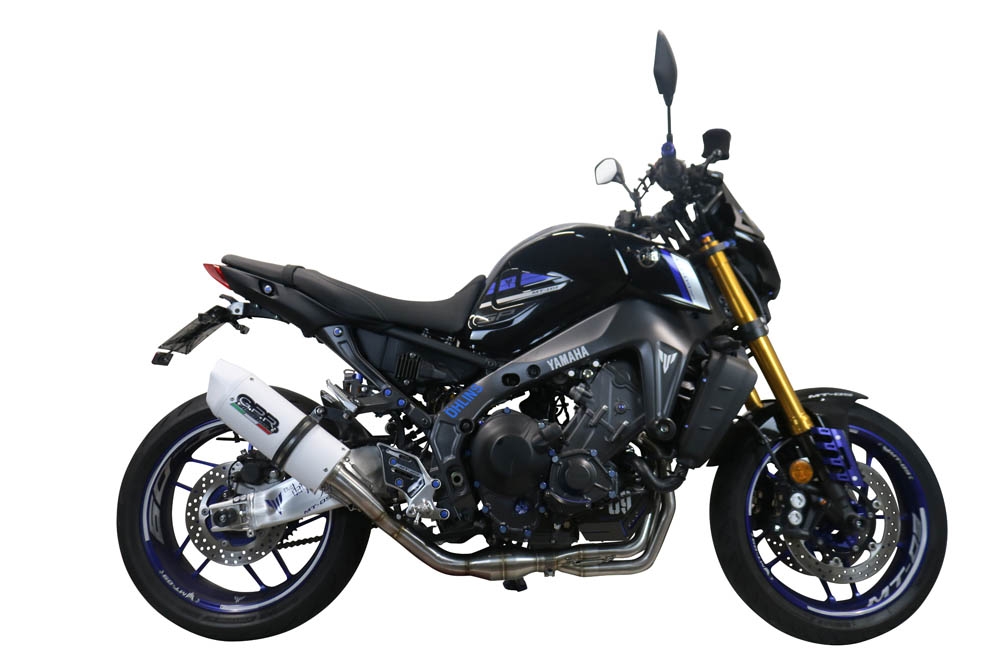 Pot echappement compatible avec Yamaha Mt-09 2021-2023, Albus Evo4, Pot échappement complet, non légal pour les pays de l'UE, avec db killer amovible 