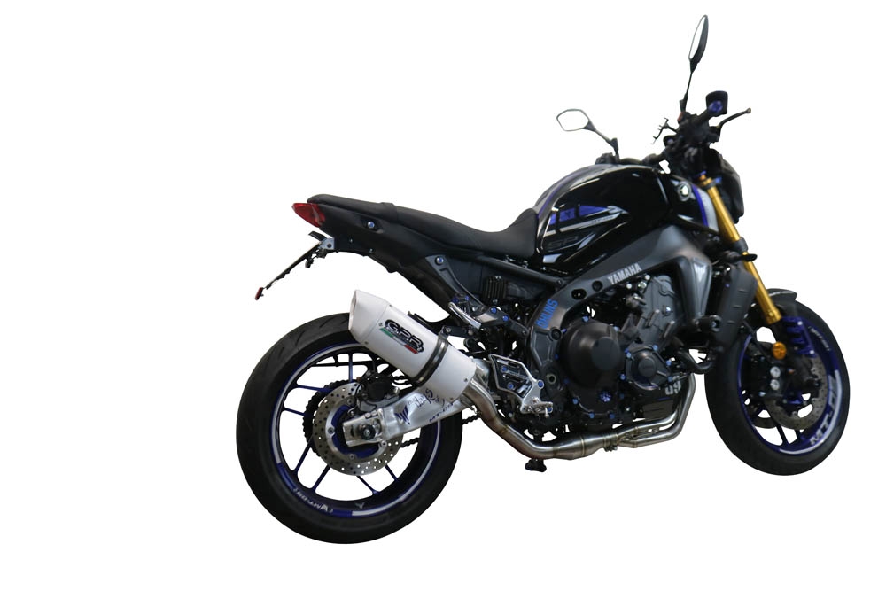 Pot echappement compatible avec Yamaha Mt-09 2021-2023, Albus Evo4, Pot échappement complet, non légal pour les pays de l'UE, avec db killer amovible 