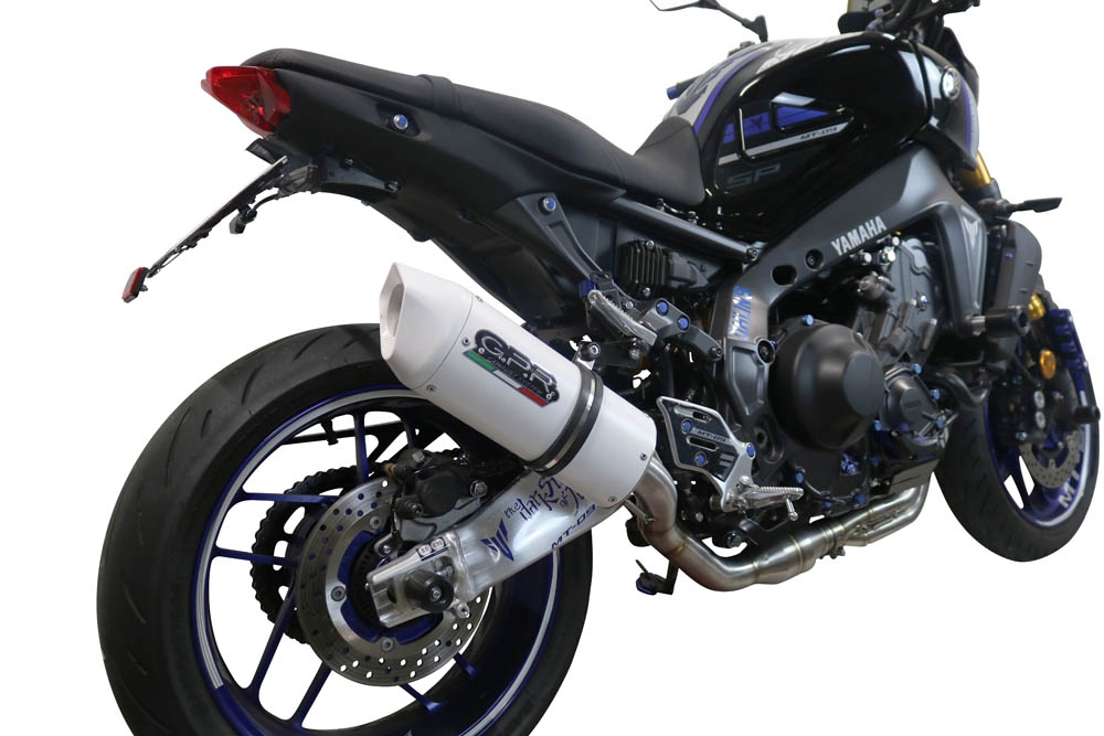 Pot echappement compatible avec Yamaha Mt-09 2021-2023, Albus Evo4, Pot échappement complet, non légal pour les pays de l'UE, avec db killer amovible 