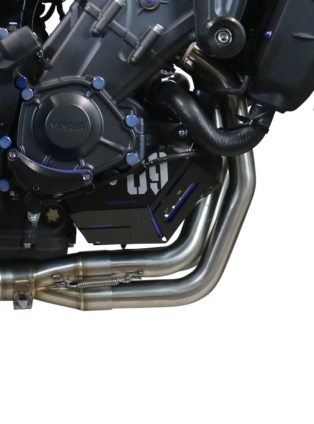 Pot echappement compatible avec Yamaha Mt-09 2021-2024, Powercone Evo, Pot échappement complet, non légal pour les pays de l'UE, avec db killer amovible 
