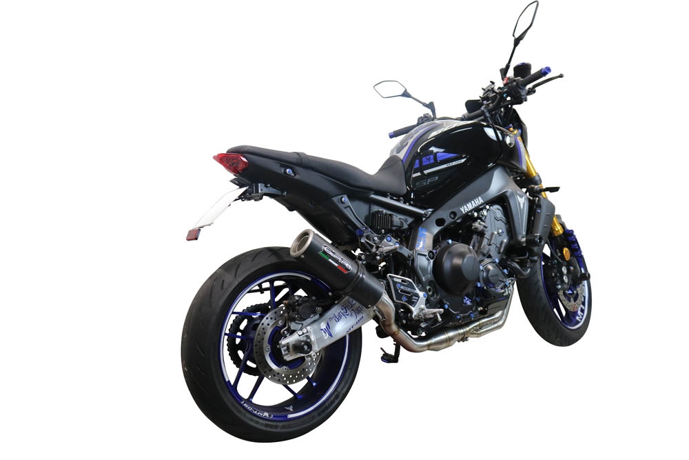 Pot echappement compatible avec Yamaha Mt-09 2021-2023, M3 Black Titanium, Pot échappement complet, non légal pour les pays de l'UE, avec db killer amovible 