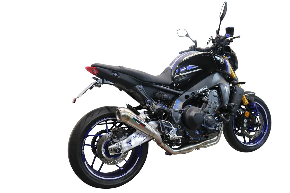 Pot echappement compatible avec Yamaha Mt-09 2021-2024, Powercone Evo, Pot échappement complet, non légal pour les pays de l'UE, avec db killer amovible 