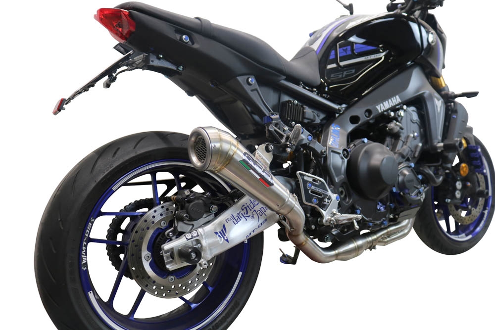 Pot echappement compatible avec Yamaha Mt-09 2021-2024, Powercone Evo, Pot échappement complet, non légal pour les pays de l'UE, avec db killer amovible 