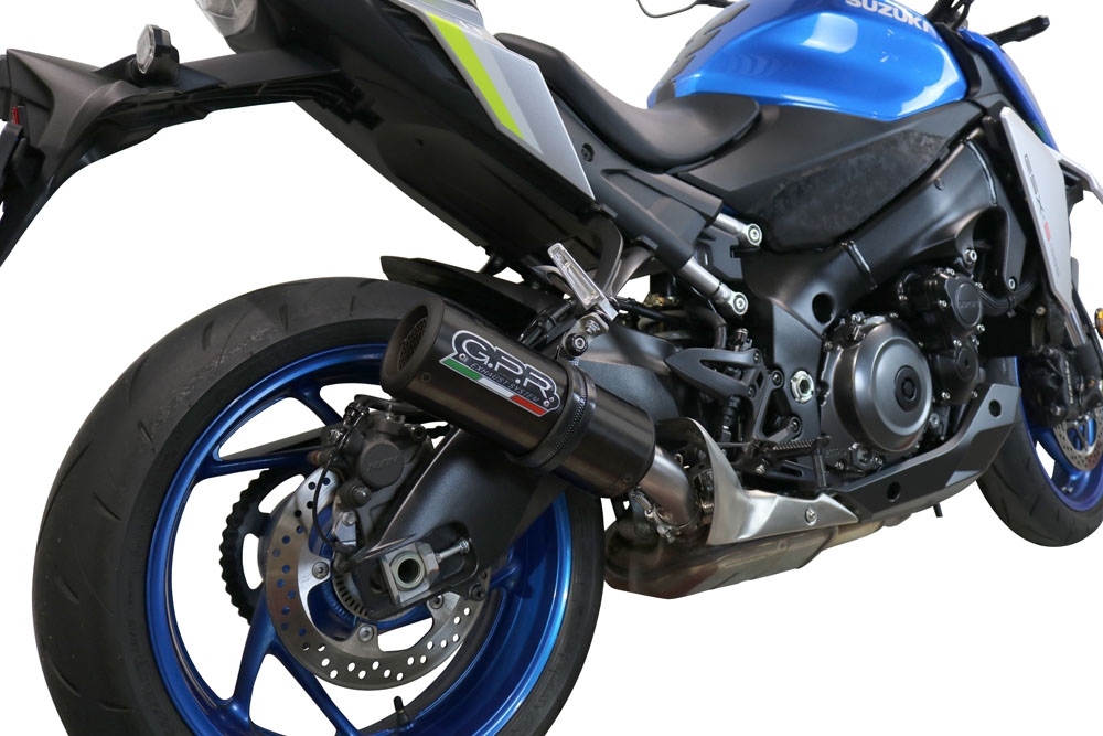 Pot echappement compatible avec Suzuki Gsx-S 1000 GT 2021-2025, M3 Titanium Natural, Échappement légal, homologué,silencieux avec db killer amovible et tuyau de liaison spécifique 