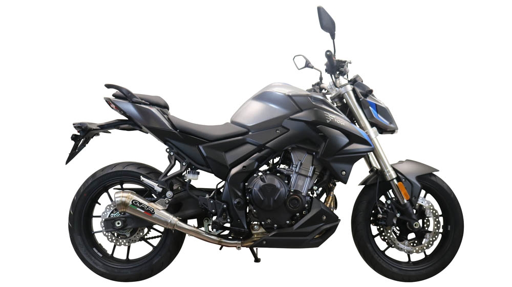 Pot echappement compatible avec Voge 500DS 2021-2024, Powercone Evo, Pot échappement racing, avec les tuyaux de liaison, article sans homologation 