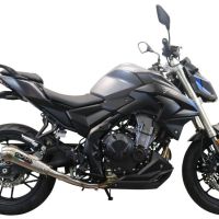 Pot echappement compatible avec Voge 500DS 2021-2024, Powercone Evo, Pot échappement racing, avec les tuyaux de liaison, article sans homologation 