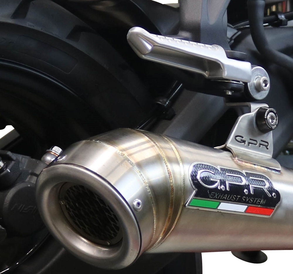 Pot echappement compatible avec Voge 500DS 2021-2024, Powercone Evo, Pot échappement racing, avec les tuyaux de liaison, article sans homologation 