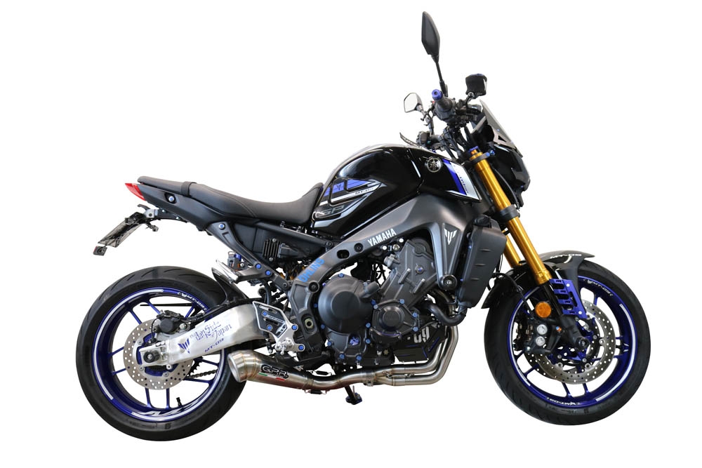Pot echappement compatible avec Yamaha Mt-09 2021-2024, Powercone Evo, Pot échappement complet, non légal pour les pays de l'UE, avec db killer amovible 