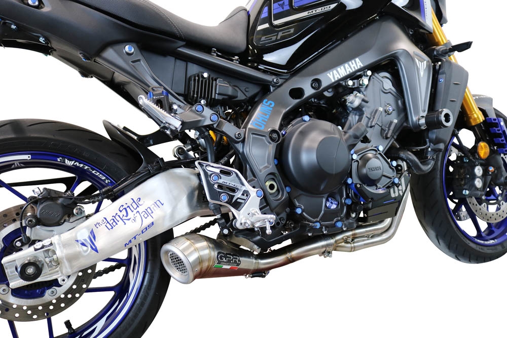 Pot echappement compatible avec Yamaha Mt-09 2021-2024, Powercone Evo, Pot échappement complet, non légal pour les pays de l'UE, avec db killer amovible 