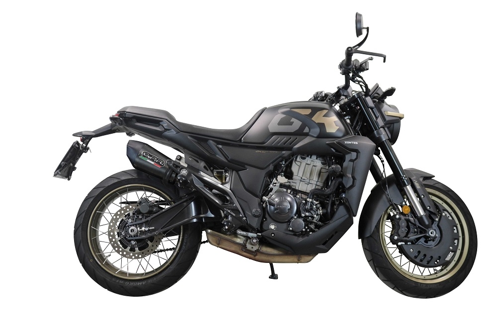 GPR exhaust compatible with  Zontes 350 T1 ADV 2022-2024, New Grand Prix Evo Poppy, Slip-on exhaust including removable db killer and link pipe, EPA-compliant 